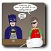 Rich Diesslins Funny General Cartoons - Super Hero Parody with Batman and Robin at the bar - Mouse Pads Image