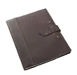 Refillable Genuine Leather Composition Notebook with Buckle Closure