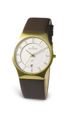 Skagen Men's 233XXLGL Brown Leather Watch