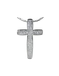 3.35ct TDW White Gold Diamond Cross Pendant