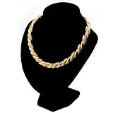 Statement Textured Choker Necklace (Gold Tone)