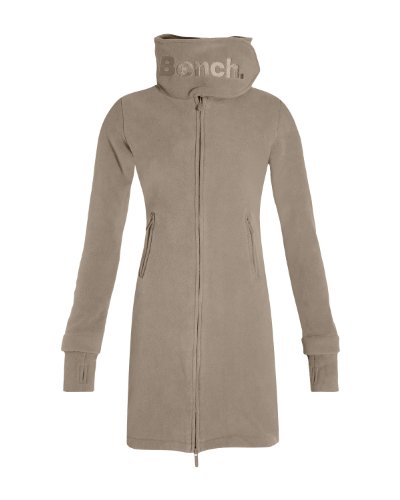Bench Damen Fleecemantel ZIP THROUGH FUNNEL NECK, walnut, S, BLEA0418B