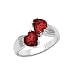 6MM 1.70 CT Garnet Heart Ring In Sterling Silver (Available In Sizes 6 - 9)