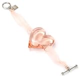 Yummi Glass Murano Glass Heart Pink-Color Stretch Bracelet