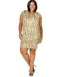 ING Plus Size Scoop-Neck Flutter-Sleeve Printed Dress