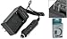 Includes EXPEDITED SHIPPING AT CHECKOUT With Extended Performance Replacement Mini Battery Travel Charger for Specific Digital Camera and Camcorder Models / Compatible with Sanyo VPC-C40, Xacti DMX-C1, DMX-CG6-L, E1, E60, VPC-C40, VPC-C6, VPC-CA65, VPC-CG6, VPC-CG6BL, VPC-CG9, VPC-E1, VPC-E1BL with Intelligent-Charge Technology - Includes Car Adapter