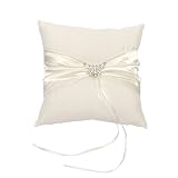 Butterfly Kisses Ring Bearer Pillow - Candlelight White