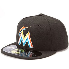 MLB Florida Marlins Authentic On Field Cap (Black, 738)