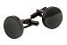 Ion plated stainless steel round grooved cufflinks with presentation box