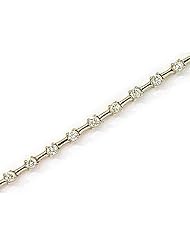 14kt Yellow Gold Petite Bar and Diamond Bracelet 2.00ct TW