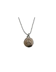 Sterling Silver Round Initial Charm Letter Peace Hand Stamped (Pendant Only)