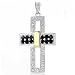 Sterling Silver/18K Gold White/Blue Sapphire Pendant
