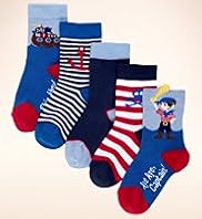 5 Pairs of Younger Boys Assorted Pirate Socks