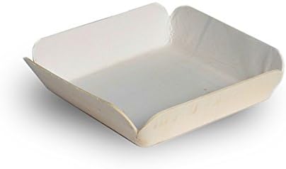 Wooden Food Tray With Paper 5.3 inch - 210 Pcs Pack