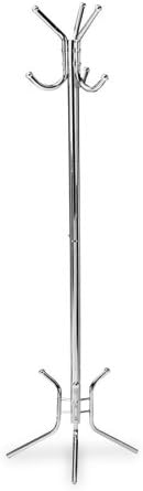 Wholesale CASE of 10 - Lorell Free-Standing Three-Hook Coat Racks-Coat Rack, Free Standing, 3 Hooks, 69" High, Chrome