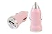 HL® Bullet USB Compact Travel Adapter In Car Charger For Apple iPhone 5, 4S, 4, 3, 3S iPad 1, 2, 3 , Samung tabs P1000, Google Nexus tab- Baby Pink