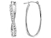14KT WG DIAMOND ACCENT OVAL WAVE HOOP EARRINGS