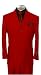 Apparel : Mens Stunning Three Button Solid Red Suit Includes Free Mens Tie and Free Shipping