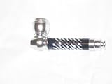 Spring Fling Special!!! Limited Edition! Black - Platinum Big Boy Etched Mini Smoking Tobacco Pipe