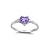Heart Simulated Amethyst Cubic Zirconia Ring Sterling Silver 925 (Sizes 3-15)