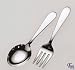 Lunt Silversmiths Sterling Silver Plain Fork and Spoon Feeding Set