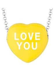 Sweethearts Enamel "Love You" Heart on 16" Necklace Pendant with Gift Box