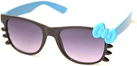 Hey Kitty Whiskers Black Shade Lens Sunglasses w Bow Tie Blue