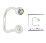 AB Gem Lip Loop – Surgical Steel Labret Lip Ring Body Jewelry