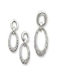 Sterling Silver CZ Oval Earring & Pendant Set