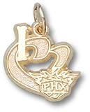 Phoenix Suns "I Heart Logo" 1/2" Gold Plated Charm/Pendant