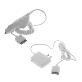Rapid Car Charger + Home Travel Charger (110-240v) with IC Chip for Apple Iphone 3G 2nd Generation, Ipod Nano 4th 2nd Generation, IPod Touch