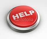 IMAGE OF Wallmonkeys Peel and Stick Wall Decals - 3D Rendering of a Red Button with Help Written on It. - 48
