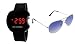 Sheomy Combo of Silver Blue Aviator Sunglass and a Digital Black Apple Dial Led Watch (LED-040) RS.299.00