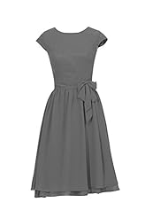 Chiffon Short Sleeves Scoop Neck Cocktail Evening Dress/Mother-of-the-Bride Dress/Prom Dress/Party Dress/Wedding Dress 