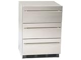 Summit Professional Series SP6DSSTBOSThin 24 Outdoor Triple Drawer Refrigerator with 5.5 cu. ft. Capacity, Fan Cooled Compressor, Adjustable Thermostat, Magnetic Gaskets and All Stainless Steel Finish: Stainless Steel Thin Handles