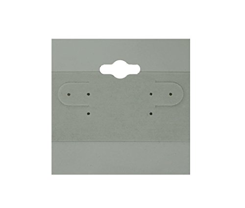 200Pc Gray Plain Hanging 1.5" x 1.5" Earring Card with Lip Jewelry Display Hang
