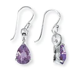 Boma Prong Set Amethyst Teardrop Earrings by Something Silver