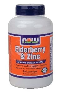 Now Foods Elderberry & Zinc, 90 lozenges ( Multi-Pack)