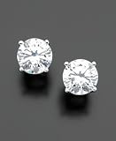 14k White Gold Certified Round-Cut Diamond Stud Earrings (2 ct. t.w.)