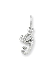 The Sadie Mini Satin Script Initial Pendant in 14K White Gold Letter G