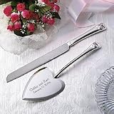 Personalized Wedding Gifts - Wedding Silver Heart Cake Serving Set