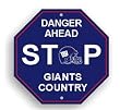 NEW YORK GIANTS DANGER AHEAD STOP SIGN
