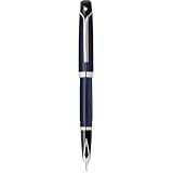 Sheaffer Valor Colors Fountain Pen With Medium Nib, Deep Blue Finish With Palladium Plate Trim