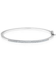 Sterling Silver Diamond Bangle Bracelet 1/4ctw