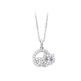 Sterling Silver Cubic Zirconia Cat Pendant with Chain
