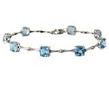 10kt White Gold Diamond and Blue Topaz Bracelet