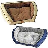 K&H Bolster Couch Style Pet Bed large mocha and tan-color- 28 length x 40 width micro fleece