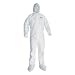 Kleenguard A40 Microporous Film Laminate Liquid and Particle Protection Coverall with Hood and Boots, Disposable, Elastic Cuff, White, Large (Case of 25)