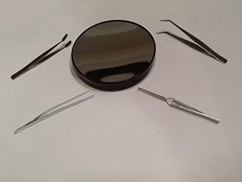 Makeup Suction Magnifying Mirror And 4 Piece Tweeezer Set