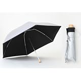 UVカット 晴雨兼用 遮光 大きいミニ傘/日傘　60cm　シルバー　ブラック　＜ひんやり傘＞
